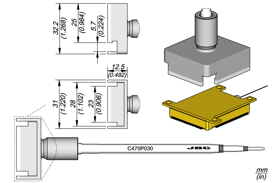 C470P030 - Fiber Coupled Chip Cartridge 23 x 25